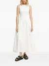 Ivy & Oak Frayed Sleeveless Dress In White