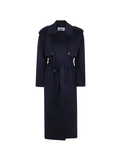 Ivy & Oak Iocamerona Belted Epaulette Coat In Blue