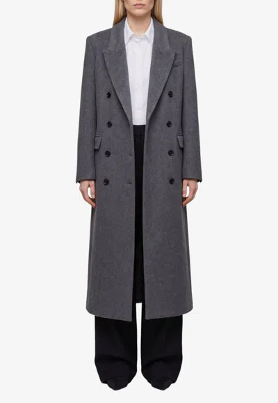 Ivy & Oak Iochloris Double-breasted Coat In Gray