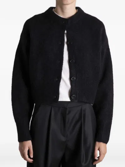 Ivy & Oak Ioferda Cropped Button-down Cardigan In Black