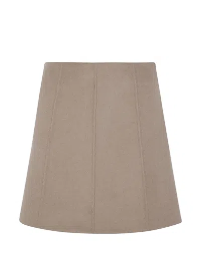 Ivy & Oak Iosora A-line Wool Mini Skirt In Brown