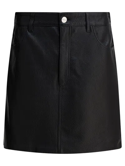 Ivy & Oak Lilou Rounded-pocket Leather Mini Skirt In Black