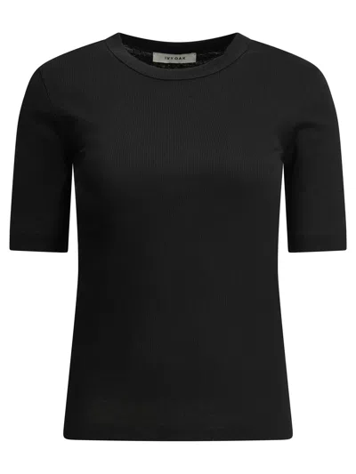 Ivy & Oak Ivy Oak Black Organic Cotton T-shirts In Pattern