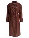 Ivy & Oak Mid-length Brown Leather Coat In Brown