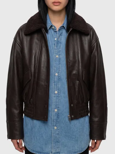Ivy & Oak Ivy Oak Dark Brown Leather Iolaila Lane Bomber Jacket