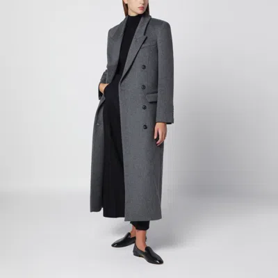 Ivy & Oak Ivy Oak Grey Mélange Double-breasted Mini Coat In Gray