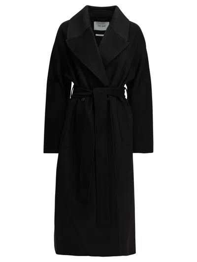 Ivy & Oak Iocybele Belted Wool Coat In Black