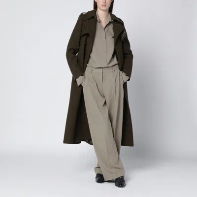 IVY & OAK IVY OAK  KHAKI DOUBLE-BREASTED COAT