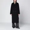 Ivy & Oak Ivy Oak Navy Blue Pinstripe Doublebreasted Coat In Black