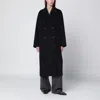 Ivy & Oak Ivy Oak Navy Blue Pinstripe Doublebreasted Coat In Black