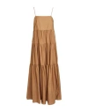Ivy & Oak Ivy Oak Woman Maxi Dress Camel Size 8 Cotton In Brown