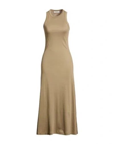 Ivy & Oak Ivy Oak Woman Maxi Dress Khaki Size S Organic Cotton In Brown