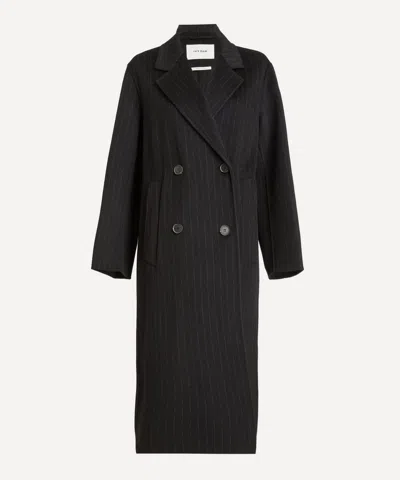 Ivy & Oak Ivy Oak Women's Clara Pinstripe Wool Coat In Black