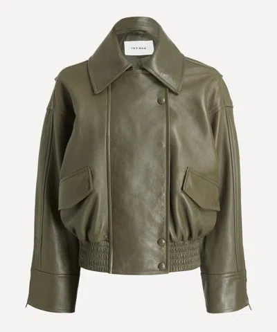 Ivy & Oak Ivy Oak Women's Laila Leather Jacket In Green