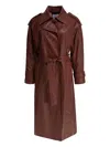 Ivy & Oak Mid-length Brown Leather Coat In Brown