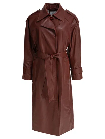 Ivy & Oak Mid-length Brown Leather Coat