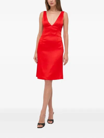 Ivy & Oak Open-back Sleeveless Midi Dress In Red