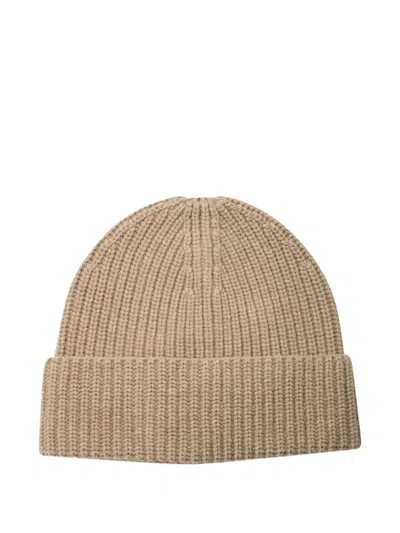 Ivy & Oak Ribbed Merino Beanie In Neutral