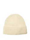 Ivy & Oak Ribbed Merino-wool Beanie In Neutral