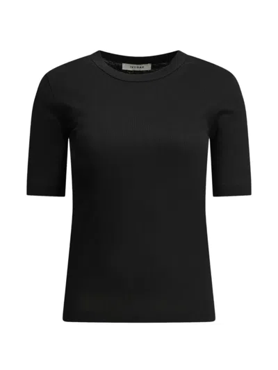 Ivy & Oak Ribbed Organic-cotton T-shirt In Black