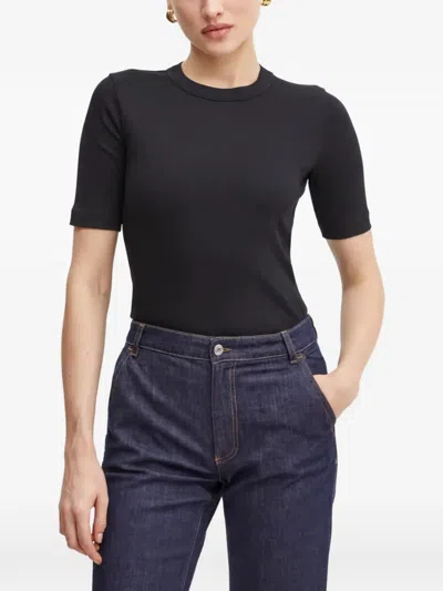 Ivy & Oak Ribbed Short-sleeve T-shirt In Black