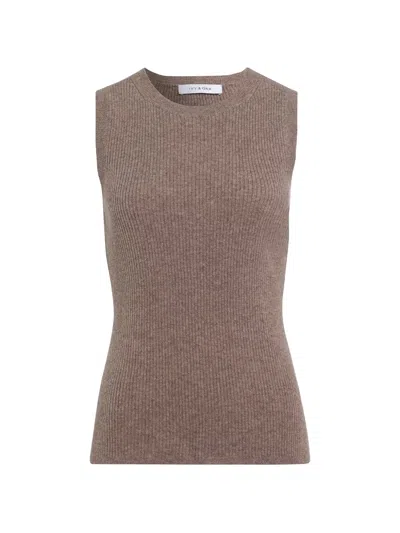 Ivy & Oak Ribbed Top In Brown
