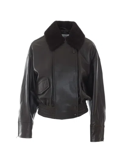 Ivy & Oak Ivy Oak Dark Brown Leather Iolaila Lane Bomber Jacket