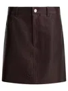 Ivy & Oak Ivy Oak Bordeaux Leather Skirt In Red