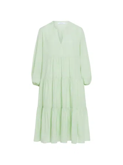 Ivy & Oak Tiered V-neck Dress In Green