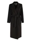Ivy & Oak Wool Belted Trench Coat In Black