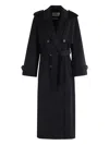 Ivy & Oak Wool Double-breasted Trench Coat In Black