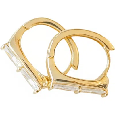 Ivy & Pearl Co. Aurelia Baguette Huggies In Gold