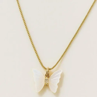 Ivy & Pearl Co. Butterfly Whisper Necklace In Gold