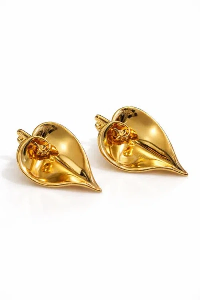 Ivy & Pearl Co. Calla Lily Heirloom Studs In Pink