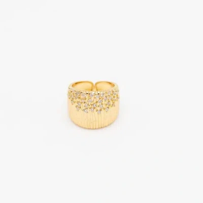 Ivy & Pearl Co. Golden Drip Ring In Red