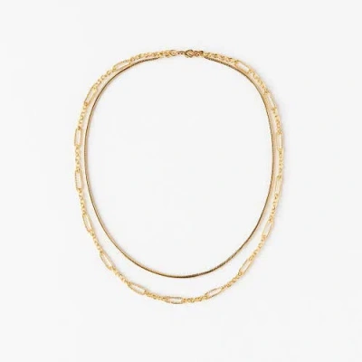 Ivy & Pearl Co. Golden Duo Necklace In White