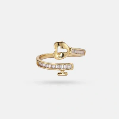 Ivy & Pearl Co. Key To My Heart Ring In Gold