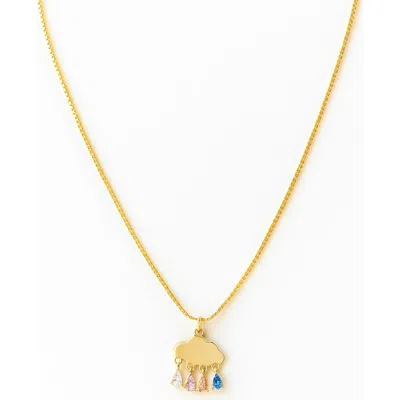 Ivy & Pearl Co. Rainbow After The Storm Necklace In Gold
