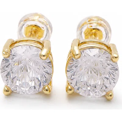 Ivy & Pearl Co. Solitaire Lumière Studs In Gold