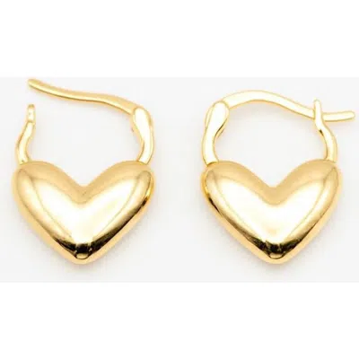 Ivy & Pearl Co. The Amori Heart Hoops In Purple