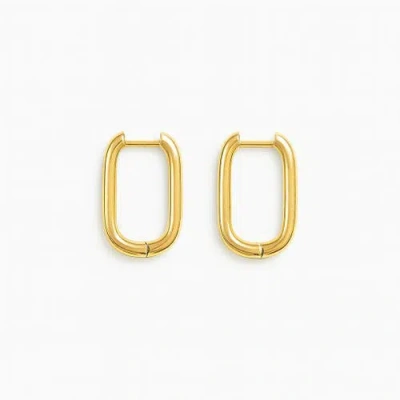 Ivy & Pearl Co. The Arden Rectangular Hoops In Gold