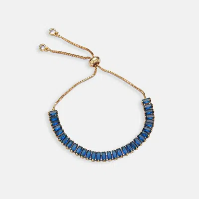 Ivy & Pearl Co. The Astoria Sapphire Line Bracelet In Gold