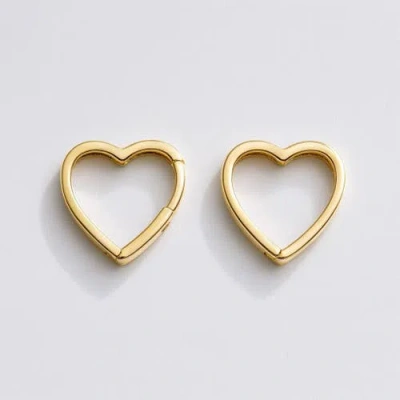 Ivy & Pearl Co. The Bellamy Heartline Hoops In Pink