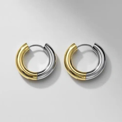 Ivy & Pearl Co. The Ellington Duo Tone Hoops In Metallic