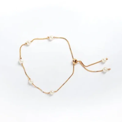 Ivy & Pearl Co. The Langley Pearl Bracelet In Gold