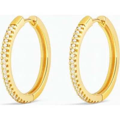 Ivy & Pearl Co. The Luminelle Pavé Hoops In Gold