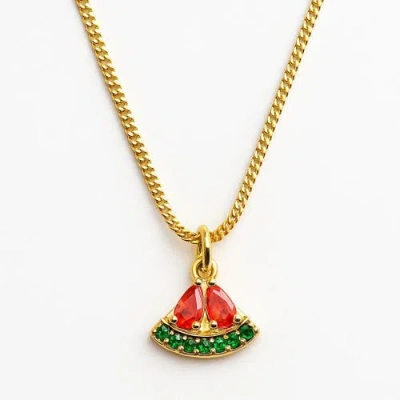 Ivy & Pearl Co. The Qalqilya Watermelon Necklace In Metallic