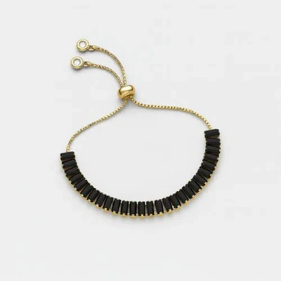 Ivy & Pearl Co. The Sterling Luxe Label Bracelet In Orange