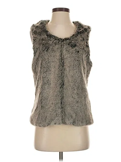 Pre-owned Ivy Beau Faux Fur Vest In Gray