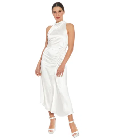 Ivy + Blu Women's Mock-neck Jersey Sheath Dress In White